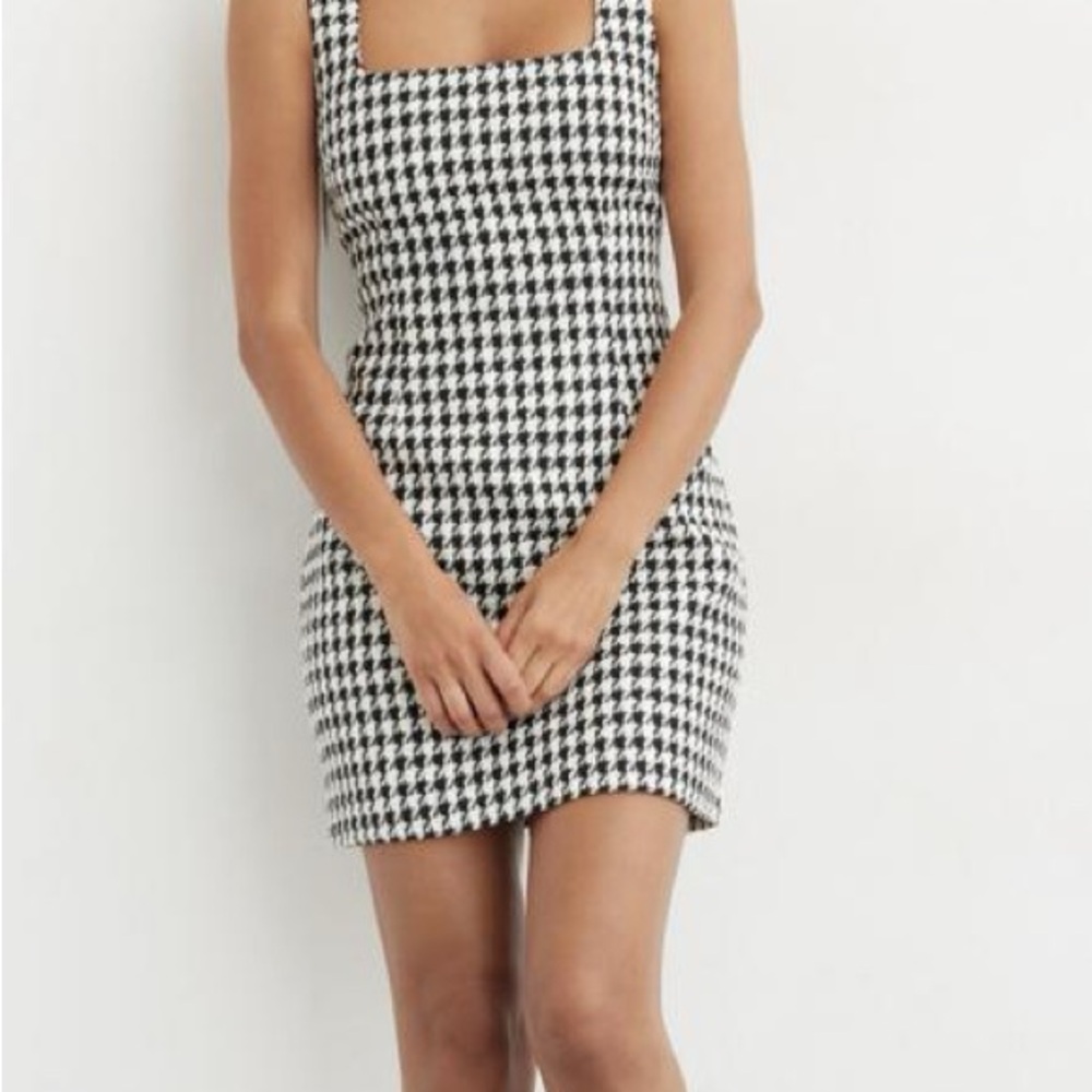 Dynamite Black and White Houndstooth Mini Dress